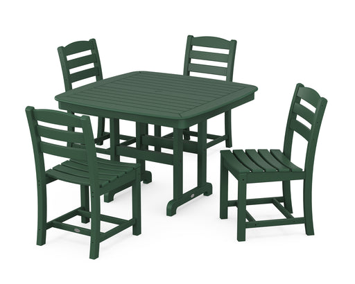 POLYWOOD La Casa Café Side Chair 5-Piece Dining Set with Trestle Legs in Green