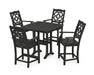 Martha Stewart by POLYWOOD Chinoiserie 5-Piece Counter Set with Trestle Legs in Black