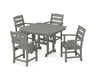POLYWOOD Lakeside 5-Piece Dining Set with Trestle Legs in Slate Grey