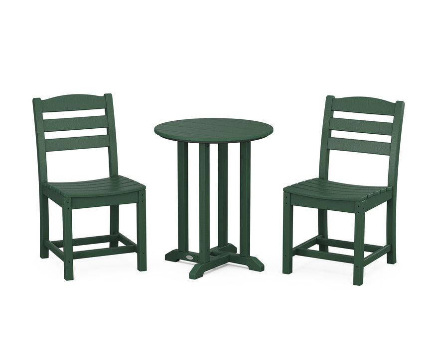 POLYWOOD La Casa Café Side Chair 3-Piece Round Dining Set in Green