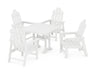 POLYWOOD Long Island 5-Piece Farmhouse Dining Set With Trestle Legs in White