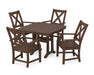POLYWOOD Braxton 5-Piece Dining Set with Trestle Legs in Mahogany
