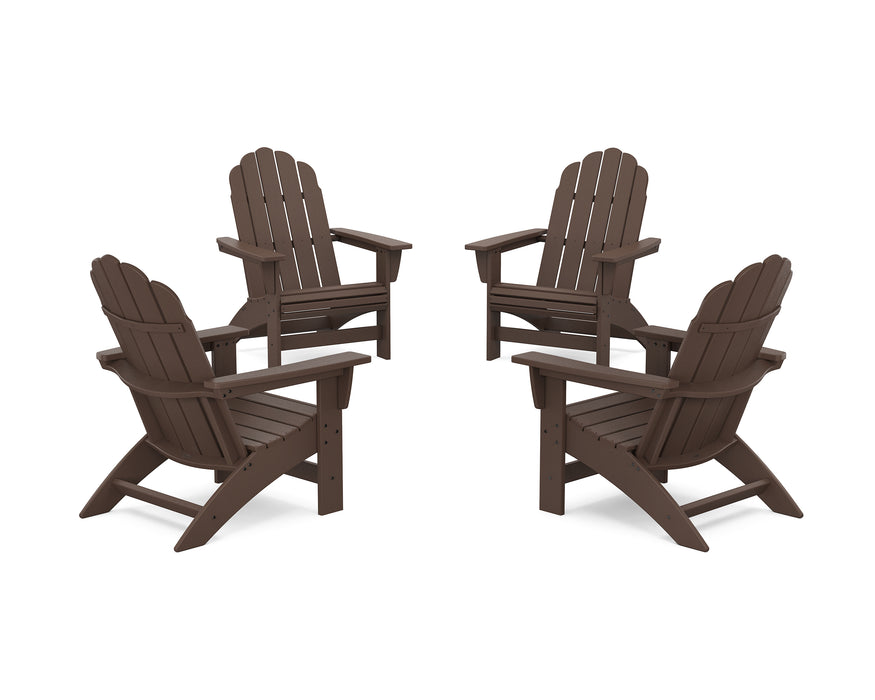 POLYWOOD® 4-Piece Vineyard Grand Adirondack Chair Conversation Set in Mahogany
