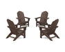 POLYWOOD® 4-Piece Vineyard Grand Adirondack Chair Conversation Set in Mahogany