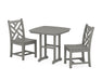 POLYWOOD Chippendale Side Chair 3-Piece Dining Set in Slate Grey