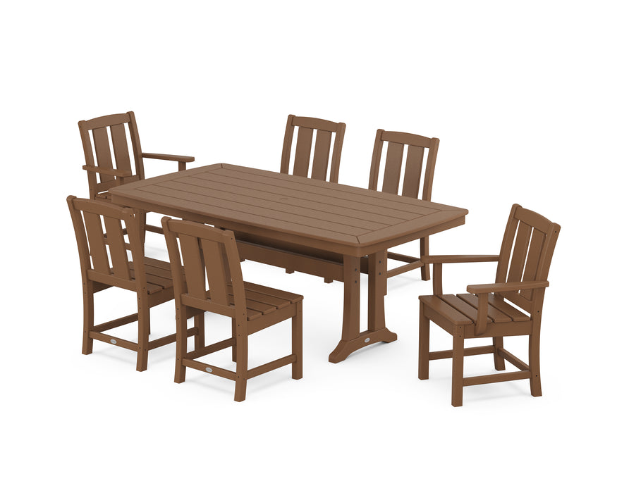 POLYWOOD® Mission 7-Piece Dining Set with Trestle Legs in Teak