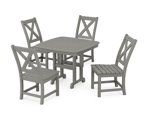 POLYWOOD Braxton Side Chair 5-Piece Dining Set in Slate Grey