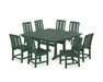 POLYWOOD® Mission Side Chair 9-Piece Square Farmhouse Dining Set with Trestle Legs in Mahogany