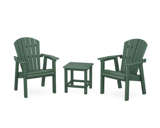 POLYWOOD® Seashell 3-Piece Upright Adirondack Chair Set in Black
