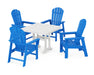POLYWOOD South Beach 5-Piece Farmhouse Dining Set With Trestle Legs in Pacific Blue