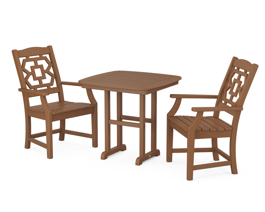 Martha Stewart by POLYWOOD Chinoiserie 3-Piece Dining Set in Teak