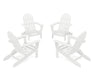 POLYWOOD 4-Piece Classic Folding Adirondack Conversation Set in White