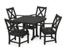 POLYWOOD Braxton 5-Piece Dining Set with Trestle Legs in Black