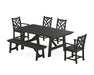 POLYWOOD Chippendale 6-Piece Rustic Farmhouse Dining Set With Trestle Legs in Black