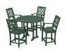 Martha Stewart by POLYWOOD Chinoiserie 5-Piece Round Counter Set in Green