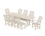 Martha Stewart by POLYWOOD Chinoiserie 9-Piece Farmhouse Dining Set with Trestle Legs in Sand