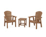 POLYWOOD® Seashell 3-Piece Upright Adirondack Chair Set in Teak