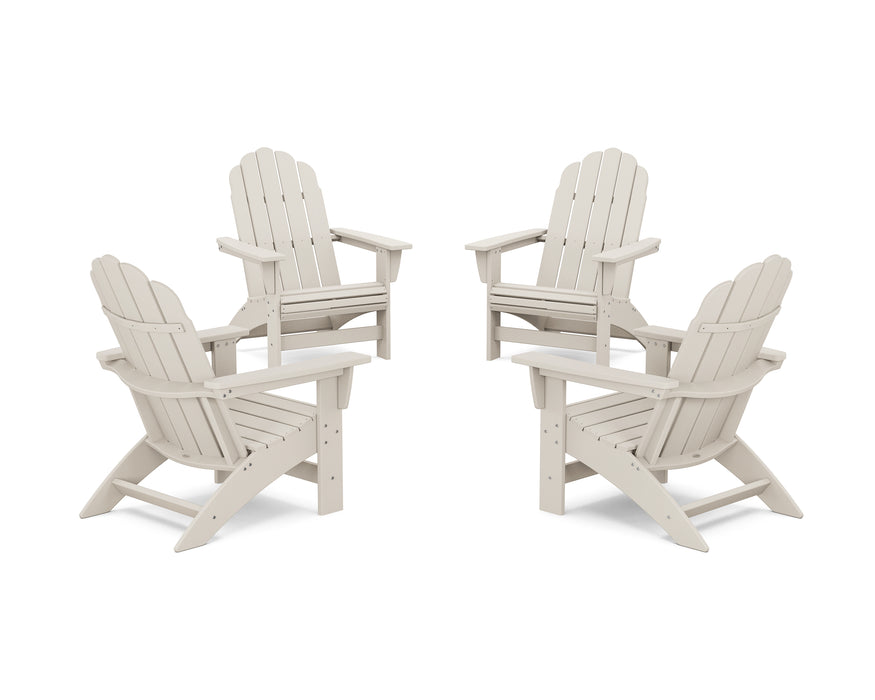 POLYWOOD® 4-Piece Vineyard Grand Adirondack Chair Conversation Set in Sand