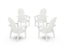 POLYWOOD® Vineyard 4-Piece Curveback Upright Adirondack Conversation Set in Vintage White
