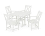 POLYWOOD Braxton 5-Piece Farmhouse Dining Set in Vintage White