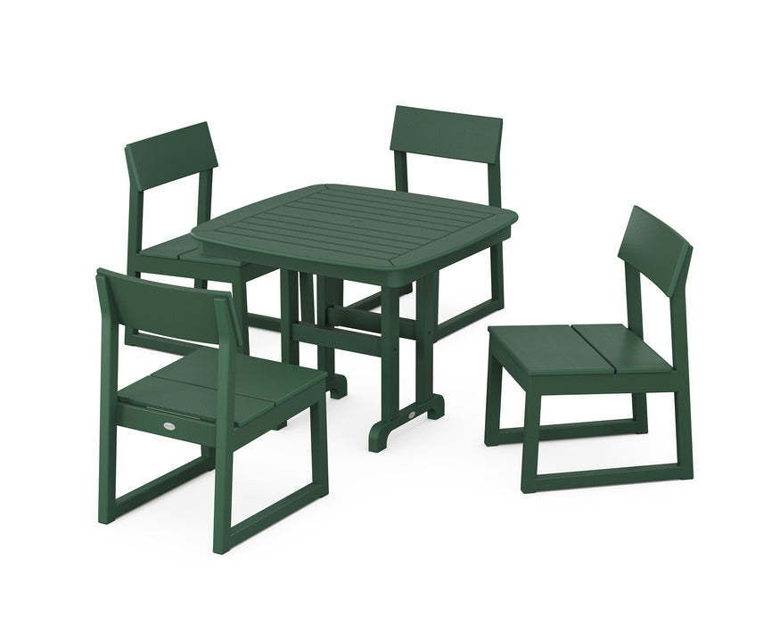 POLYWOOD EDGE Side Chair 5-Piece Dining Set in Green