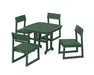 POLYWOOD EDGE Side Chair 5-Piece Dining Set in Green