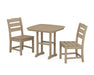 POLYWOOD Lakeside Side Chair 3-Piece Dining Set in Vintage Sahara