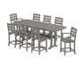 POLYWOOD® Lakeside 9-Piece Counter Set with Trestle Legs in Black
