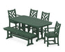 POLYWOOD Chippendale 6-Piece Dining Set with Bench in Green