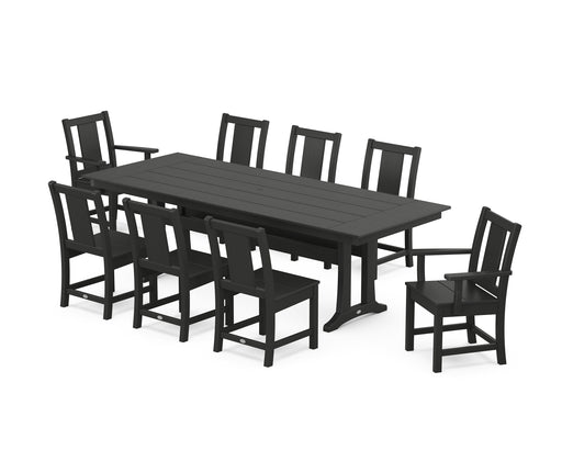 POLYWOOD® Prairie 9-Piece Farmhouse Dining Set with Trestle Legs in Green