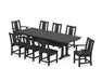 POLYWOOD® Prairie 9-Piece Farmhouse Dining Set with Trestle Legs in Green