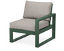 POLYWOOD® EDGE Modular Right Arm Chair in Green with Weathered Tweed fabric