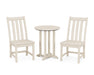 POLYWOOD Vineyard Side Chair 3-Piece Round Dining Set in Sand