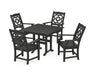 Martha Stewart by POLYWOOD Chinoiserie 5-Piece Farmhouse Dining Set in Black