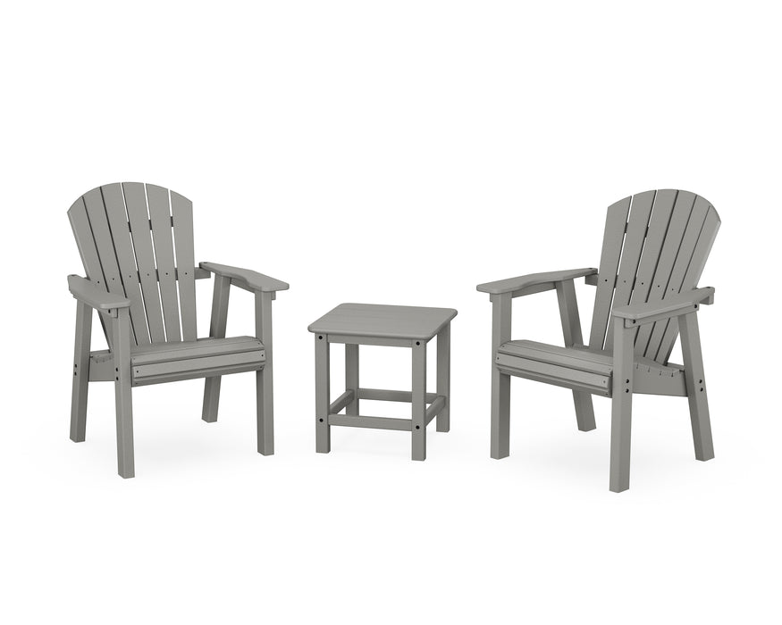 POLYWOOD® Seashell 3-Piece Upright Adirondack Chair Set in Slate Grey