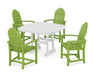 POLYWOOD Classic Adirondack 5-Piece Dining Set with Trestle Legs in Lime