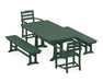 POLYWOOD La Casa Cafe 5-Piece Dining Set with Trestle Legs in Green