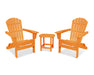 POLYWOOD South Beach 3-Piece Folding Adirondack Set in Tangerine
