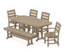 POLYWOOD® Lakeside 6-Piece Dining Set with Bench in Black