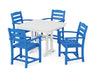 POLYWOOD La Casa Café 5-Piece Dining Set with Trestle Legs in Pacific Blue