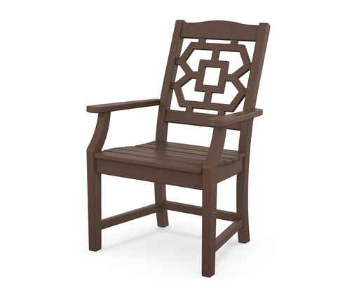 Martha Stewart by POLYWOOD Chinoiserie Dining Arm Chair in Mahogany