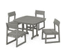 POLYWOOD EDGE Side Chair 5-Piece Dining Set with Trestle Legs in Slate Grey