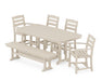 POLYWOOD La Casa Café 6-Piece Dining Set with Bench in Sand