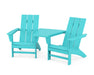 POLYWOOD Modern 3-Piece Adirondack Set with Angled Connecting Table in Aruba