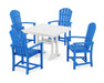 POLYWOOD Palm Coast 5-Piece Farmhouse Dining Set With Trestle Legs in Pacific Blue