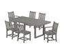 POLYWOOD Traditional Garden 7-Piece Dining Set in Slate Grey