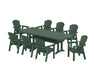 POLYWOOD Seashell 9-Piece Dining Set with Trestle Legs in Green