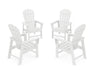 POLYWOOD 4-Piece South Beach Casual Chair Conversation Set in White