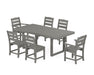 POLYWOOD Lakeside 7-Piece Dining Set with Trestle Legs in Slate Grey