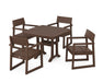 POLYWOOD EDGE 5-Piece Dining Set with Trestle Legs in Mahogany